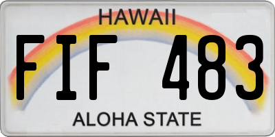 HI license plate FIF483