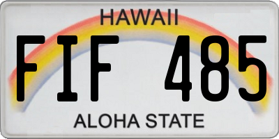 HI license plate FIF485