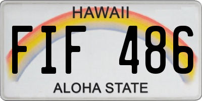 HI license plate FIF486