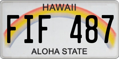 HI license plate FIF487