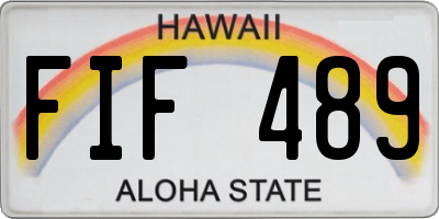 HI license plate FIF489