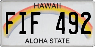 HI license plate FIF492