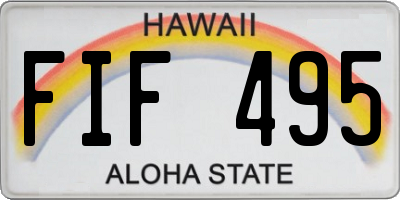 HI license plate FIF495