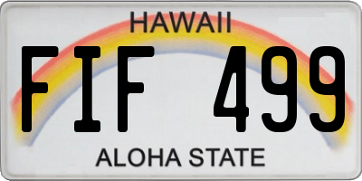 HI license plate FIF499