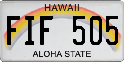 HI license plate FIF505