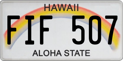HI license plate FIF507