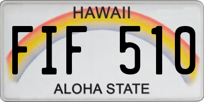 HI license plate FIF510