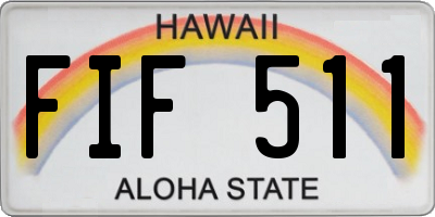 HI license plate FIF511