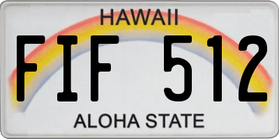 HI license plate FIF512