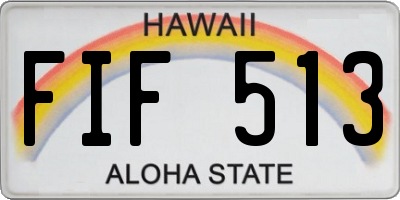 HI license plate FIF513