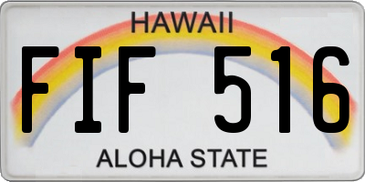 HI license plate FIF516