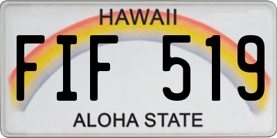 HI license plate FIF519