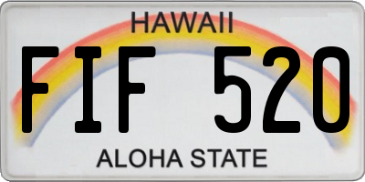 HI license plate FIF520