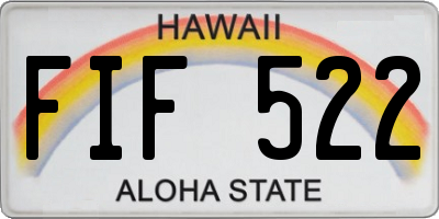 HI license plate FIF522