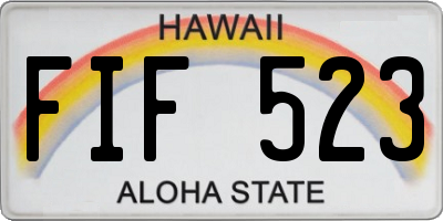 HI license plate FIF523