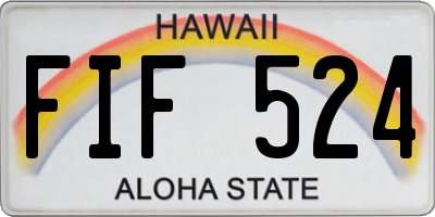 HI license plate FIF524