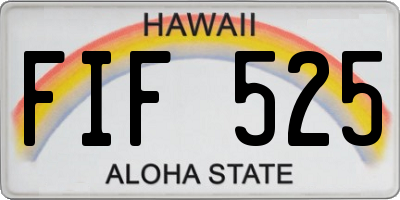 HI license plate FIF525