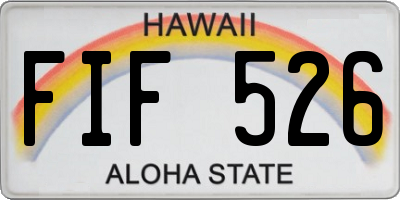 HI license plate FIF526