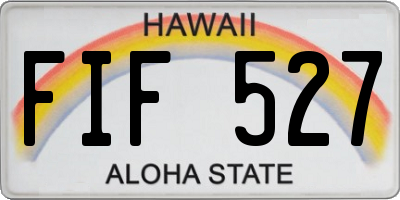 HI license plate FIF527