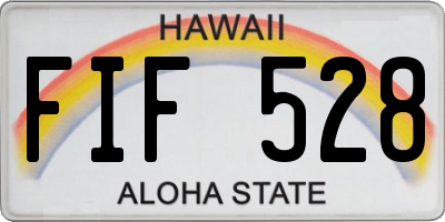 HI license plate FIF528