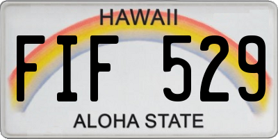 HI license plate FIF529