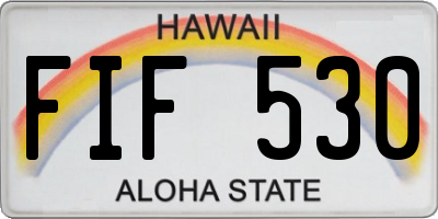 HI license plate FIF530