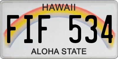 HI license plate FIF534