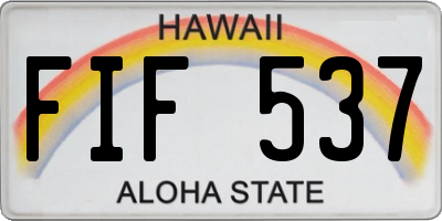 HI license plate FIF537