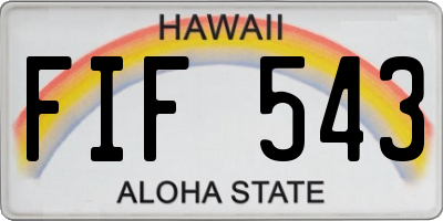 HI license plate FIF543