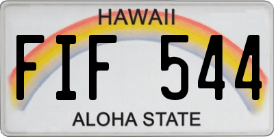 HI license plate FIF544