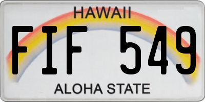 HI license plate FIF549