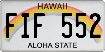HI license plate FIF552