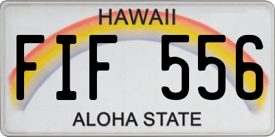 HI license plate FIF556