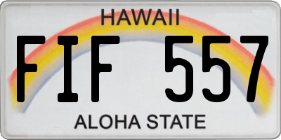 HI license plate FIF557