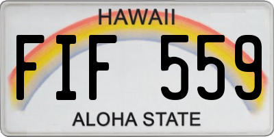 HI license plate FIF559