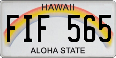 HI license plate FIF565