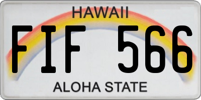 HI license plate FIF566