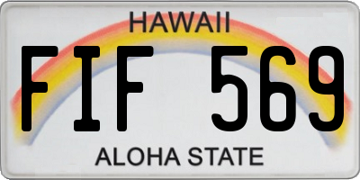 HI license plate FIF569