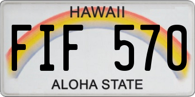 HI license plate FIF570