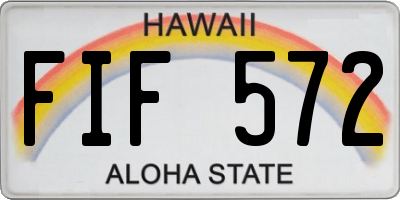 HI license plate FIF572