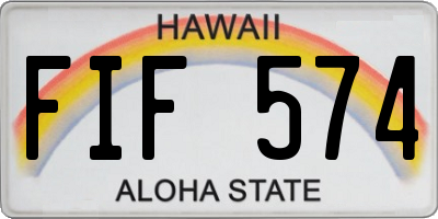 HI license plate FIF574