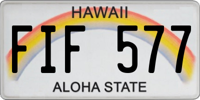 HI license plate FIF577