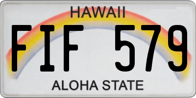 HI license plate FIF579