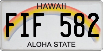 HI license plate FIF582