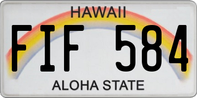 HI license plate FIF584