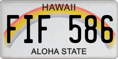 HI license plate FIF586