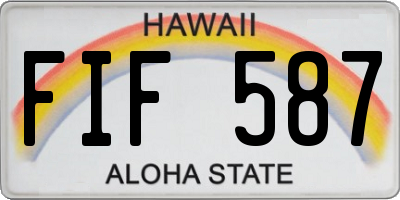 HI license plate FIF587
