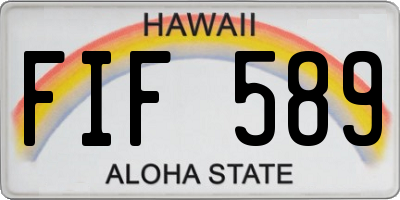 HI license plate FIF589