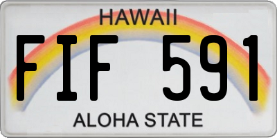 HI license plate FIF591