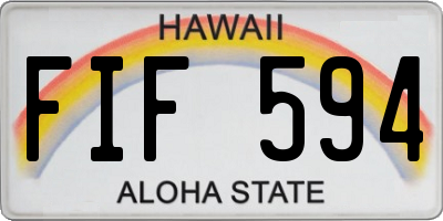 HI license plate FIF594